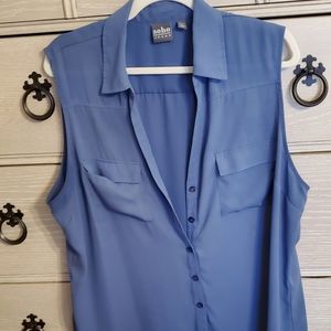 XXL NY & Co Soho Sleeveless, Envelope Back, Button Down Tops Blue and/or Rose
